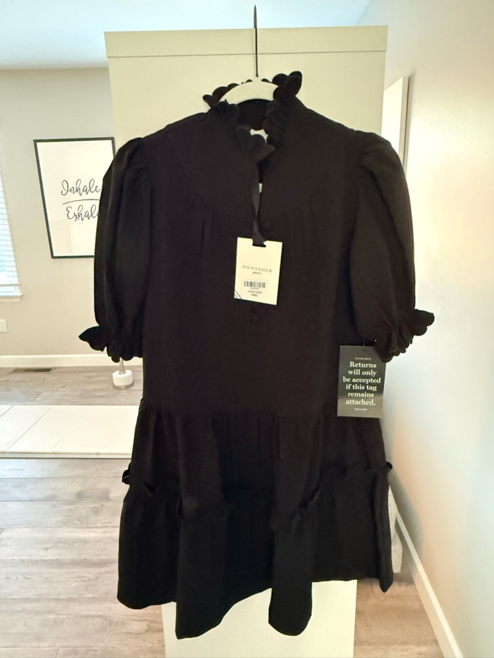 TUCKERNUCK 
Pomander  Black Ruffle-Trim Mini Dress